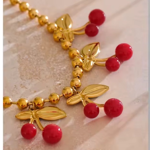 Cherry La Cherie 18K Gold Stainless Steel Waterproof Necklace - Picture 3 of 17
